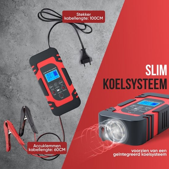 Strex Batterieladegerät - 12/24V 4/6/8A - Reparaturmodus - Tropf-Ladegerät - Batterieladegerät für Auto / Motorrad / Motorroller / Boot / Wohnmobil