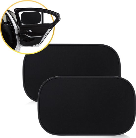 Toivo Car Sunshades 2er-Set - Selbstklebend - 31 x 51 cm - UV-Schutz - Seitenscheiben-Sonnenschutz - Sonnenschutzfenster - Für Kinder und Babys - Schwarz