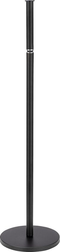 WENKO Toilettenpapierhalter 2-in-1, schwarz, Stahl – Halter für Ersatzrollen – Freistehender Toilettenpapierhalter – Stand-Toilettenpapierhalter – Schwarz