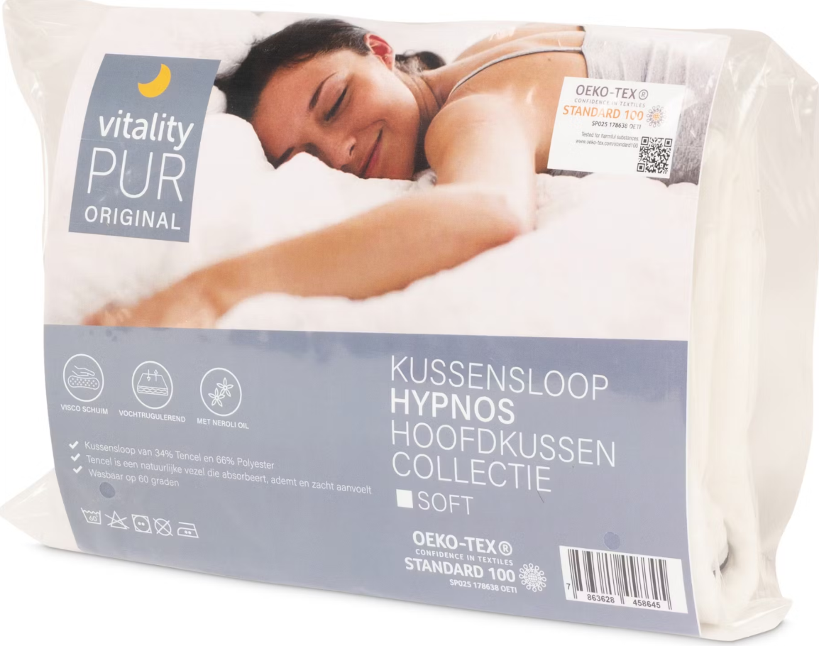 Vitality Pur Hypnos Kopfkissen - Fest - 40 x 60 cm - Viscoschaum - Tencel Bezug