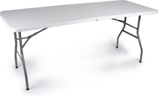 Campingtisch zusammenklappbar - Gartentisch Kunststoff - 180x74x74cm - bis zu 6 Personen - Weiß