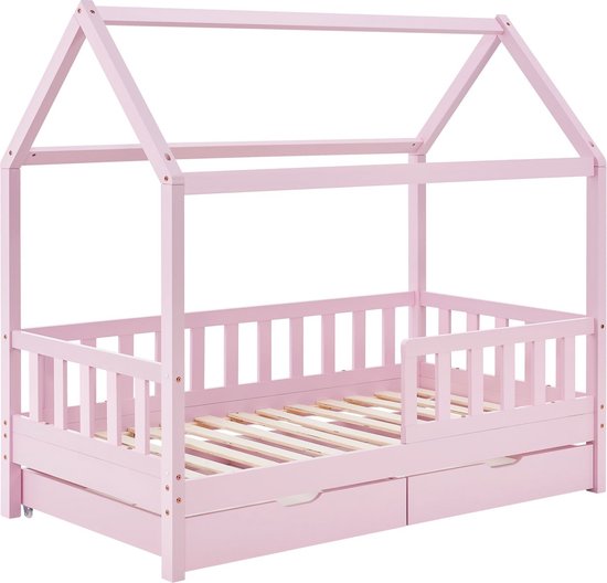 Kinderbett Marli - 90 x 200 cm - Rosa - inkl. Bettkästen