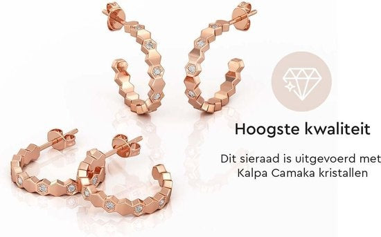 Yolora Damen Ohrringe mit Kalpa Camaka Kristallen - Farbe Rose - 18K Rose Gold vergoldet - Damen Ohrringe Rose Gold - Schmuck - Luxuriöse Geschenkbox - Geschenkbox - Exklusive Geschenkbox - Schöne Geschenkverpackung