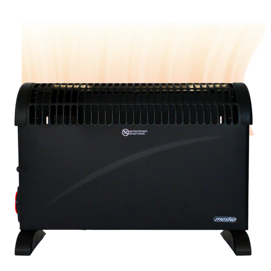 Mesko - Elektrischer Heizkonvektor - MIT einstellbarem Thermostat & 24HTimer - 3 Heizstufen - 2000W - bis zu 20mÂ² - Schwarz