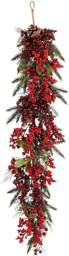 Mica Decorations Randell Weihnachtgirlande in Tropfenform – L 110 x B 18 x H 10 cm – Rot