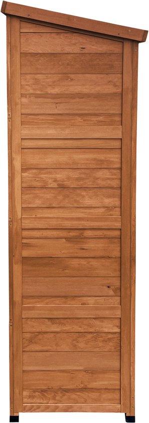 AXI Hugo Aufbewahrungsschrank aus Holz, Farbe „Coffee Brown“ – Gartenschrank mit verzinktem Dach – 3 Einlegeböden und Bodenplatte – FSC-zertifiziertes Holz – Magnetverschluss – 85 x 52 x 174 cm