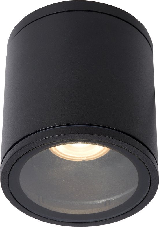 Lucide AVEN – Deckenstrahler (Deckenleuchte) für das Badezimmer – Ø 9 cm – 1xGU10 – IP65 – Schwarz