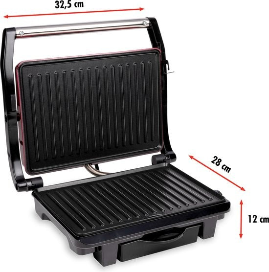 alpina Kontaktgrill - Sandwicheisen - Antihaft - 1000W - Schwarz/Rot
