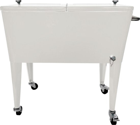 AXI Retro Cooler Weiß – Kühlbox mit Rollen – 76 l Fassungsvermögen – Kühlbox mit Ablasshahn