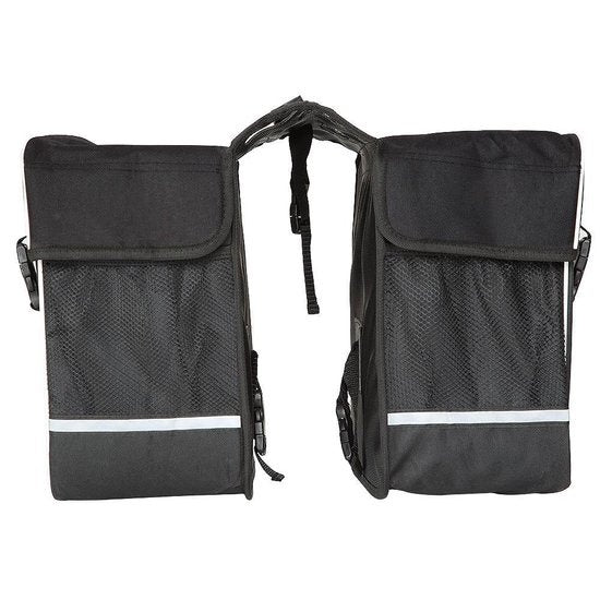 tectake - Doppelte Fahrradtasche - 35 l - Schwarz/Grau
