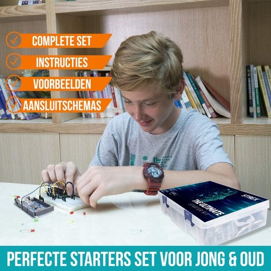 Strex Starter Kit geeignet für Arduino - ATmega328P - 244 Teile - In Plastik Aufbewahrungsbox