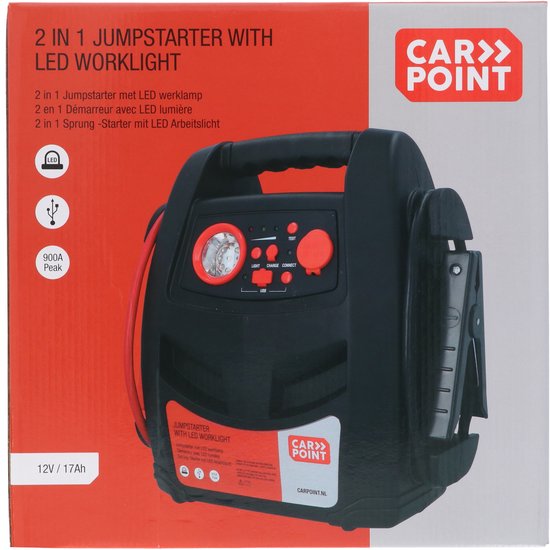 Carpoint Starthilfe – 12 Volt – Dauerleistung 400 A – LED-Beleuchtung – Starthilfe