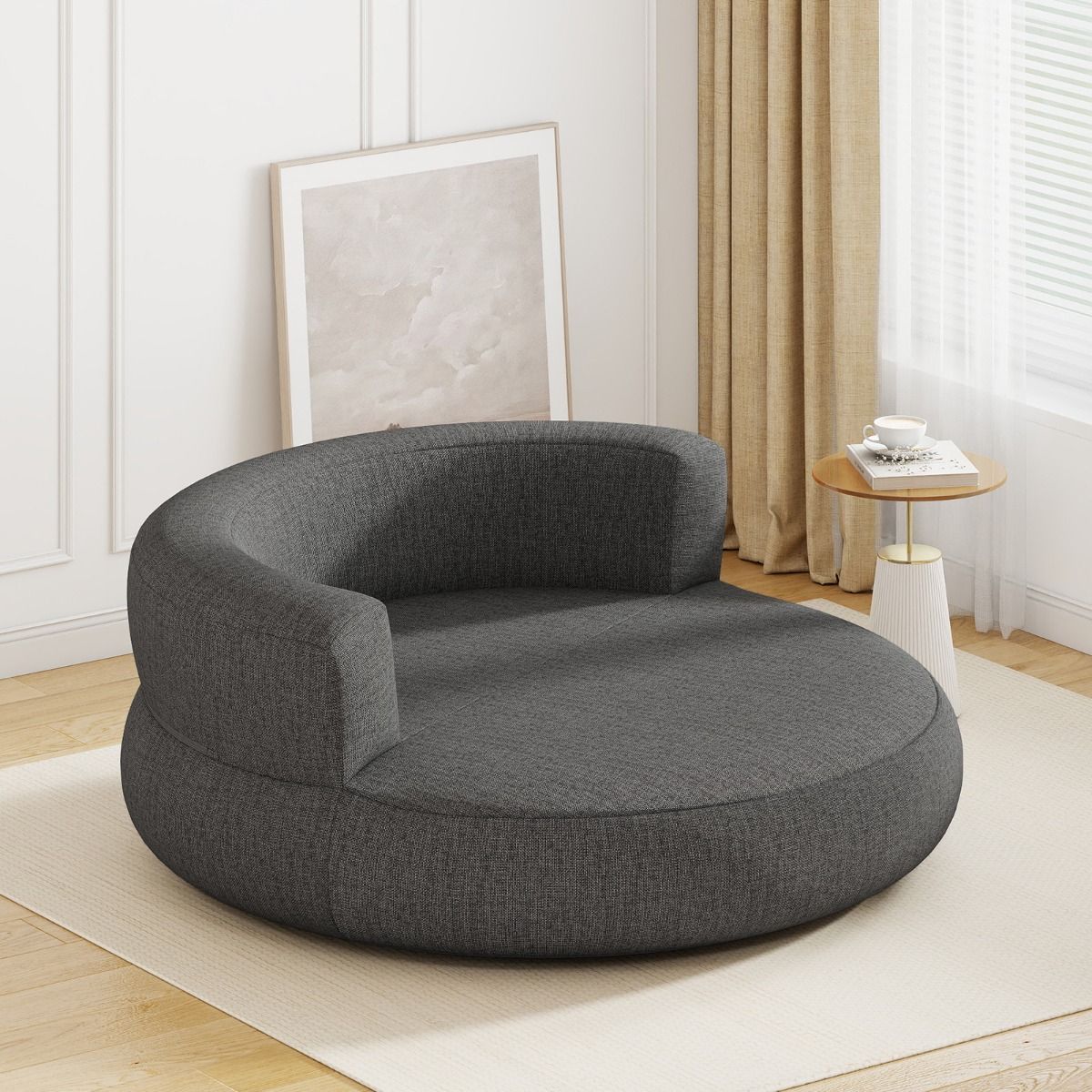 Coast Aufblasbare Couch – ergonomisches Design – abnehmbarer Bezug – grau – 160 x 164 x 61 cm