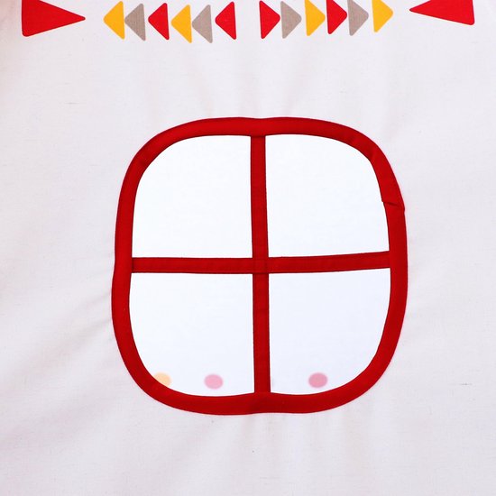 Sunny LED-Tipi-Zelt Rot/Weiß – 60 LED-Lämpchen – FSC-zertifizierte Holzstangen – 120 x 120 x 160 cm