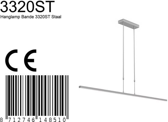 Steinhauer - Pendelleuchte - Bande - Stahl - Acrylmetall - Designleuchte - LED - 3320ST
