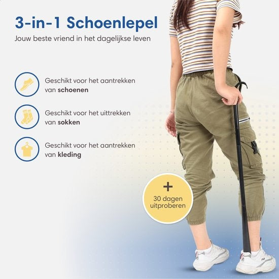 Safe Life Schuhlöffel lang - 3 Längen - Inkl. Verbandstab und Sockenhilfe - 3-in-1-Funktion