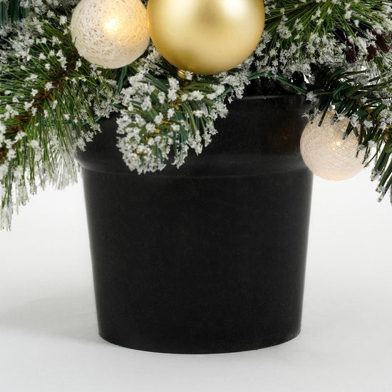 Black Box Trees Kunstweihnachtsbaum „Kaprun“ mit Dekoration H90 x T61 cm – Kunstbaum mit Topf – Kunstweihnachtsbaum für den Innenbereich – 120 Zweige – Grün
