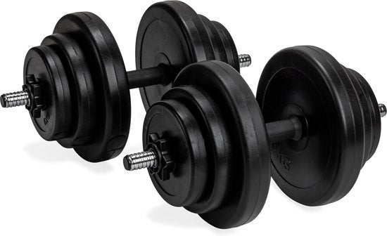 VirtuFit Verstellbares Hantelset - Kurzhantelgewichte - 2 Vinylhanteln 14kg - 28kg