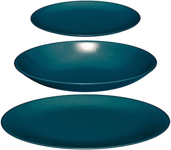 Secret de Gourmet Geschirrset Colorama uni – 18-teilig – blau – Essgeschirr – Tischgeschirr – 6 Personen