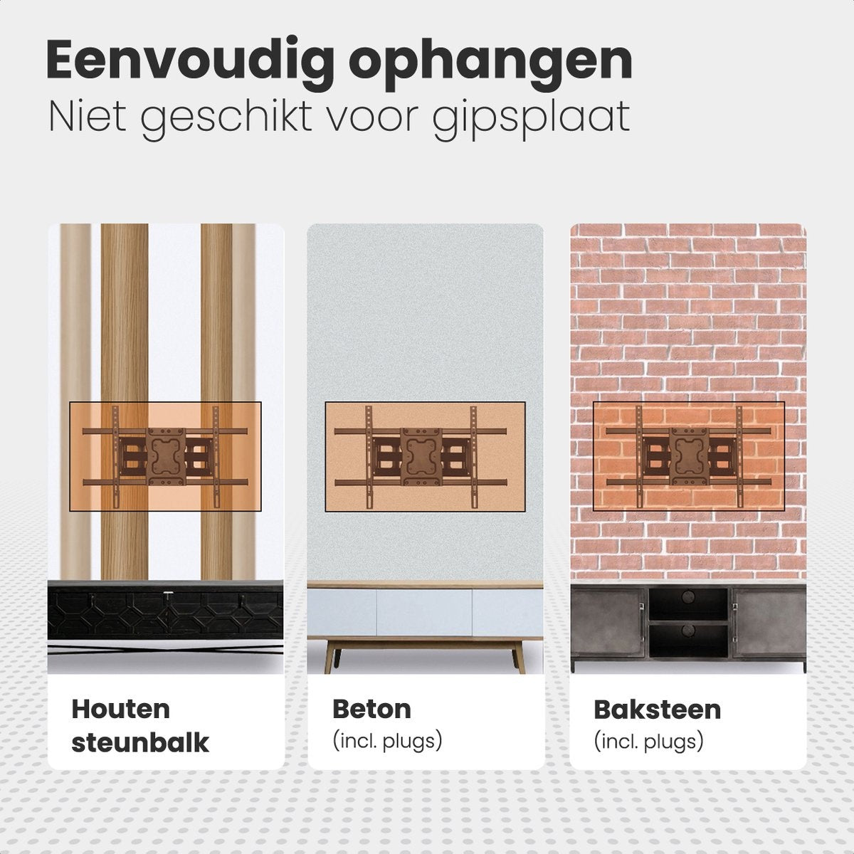 Auronic TV-Halterung - drehbar und neigbar - 23 bis 60 Zoll - bis zu 45 KG - Schwarz