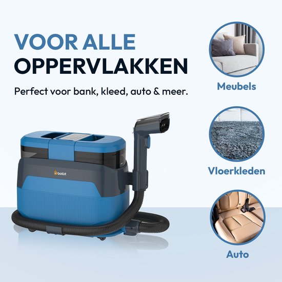 BOLLIT 5-in-1-Teppichreiniger PRO 1650 W – Dampfreiniger und Fleckenentferner – 100°-Dampf – Sofareiniger – Möbelreiniger – Handdampfreiniger – Matratzenreiniger – Sesselreiniger – Reiniger für Auto, Sofa, Boden und Teppich