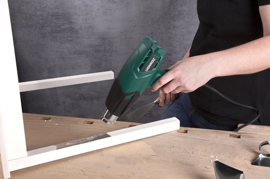 VONROC Heißluftpistole - Farbbrenner - 2000W - 3 Temperaturstufen - Inkl. Zubehör & Tasche