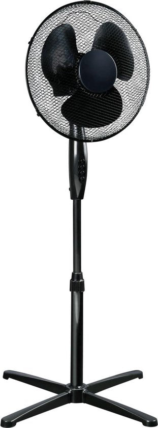 Lifetime Air Stativventilator 45W - Höhenverstellbarer Ventilator 102,5 bis 125 cm - Standventilator mit 3 Geschwindigkeiten - Neigbar und oszillierend - Schwarz