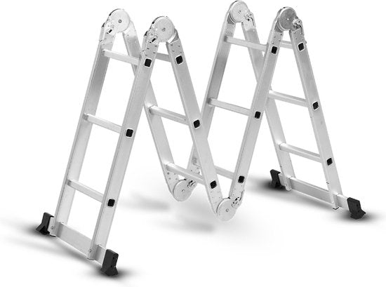 Hammersmith SuperLadder – Die Universalleiter – multifunktionale Leiter aus Flugzeugaluminium – bis zu 3,4 m – 12 Sprossen – mit rutschfesten Gummifüßen