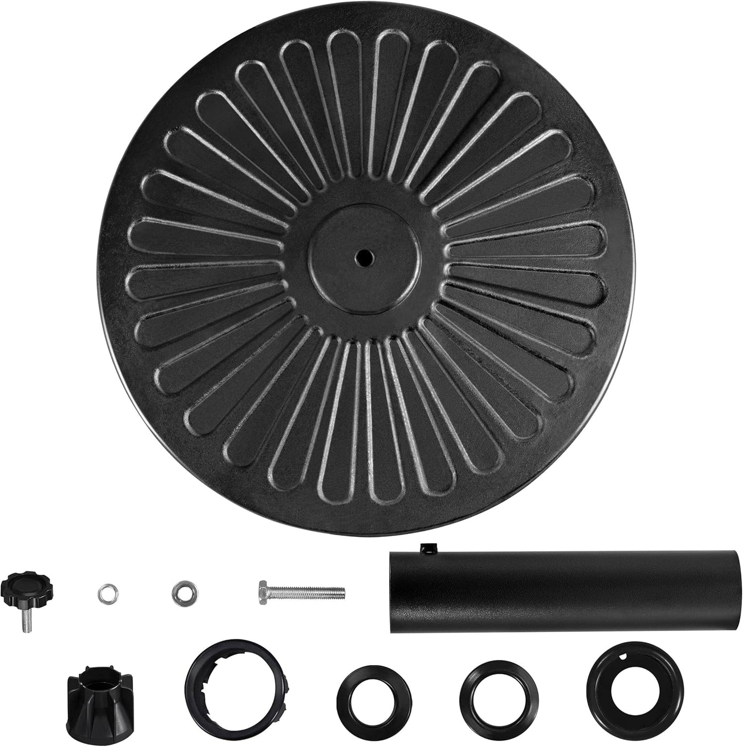 Yaheetech Sonnenschirmständer, rund – 10 kg – Ø 44,5 cm – für Sonnenschirmstangen 38/48 mm