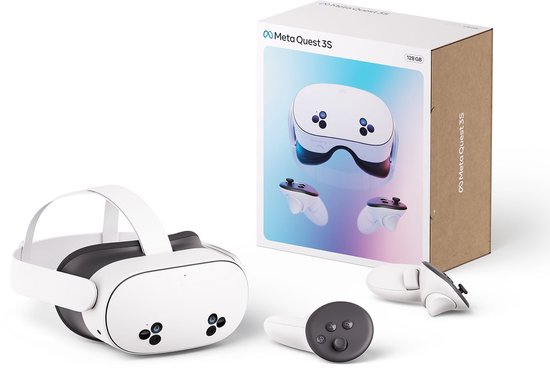 Meta Quest 3S – VR-Brille – 128 GB – 1920 × 1832 – USB Typ C – Schwarz/Weiß