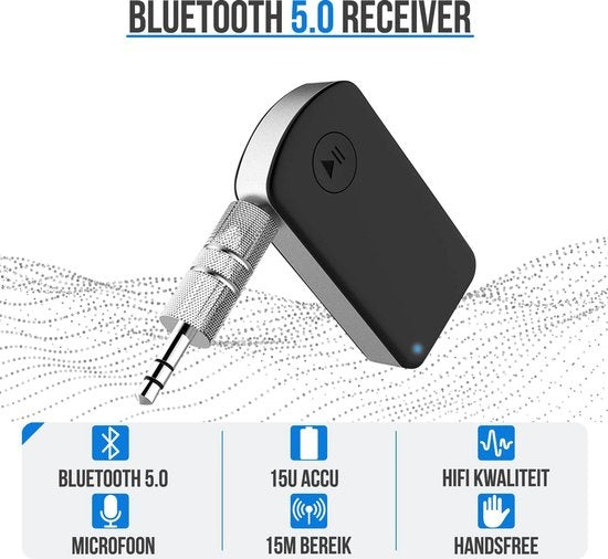 Strex Bluetooth-Empfänger - BT 5.0 - 3.5MM AUX - Bluetooth-Empfänger - Freisprecheinrichtung - Bluetooth-Audio-Empfänger - Bluetooth Auto über AUX