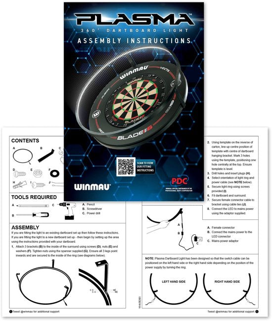Winmau Plasma Ice Light Pro-Line Surround-Set, weiß