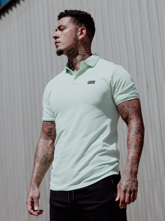 AB Lifestyle - Dreifarbiges Poloshirt | Pastellgrün - Herren - Größe: XS