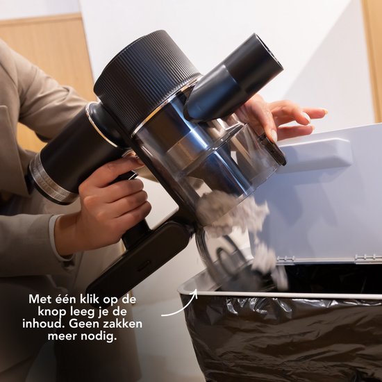 Techweise TV1 Kabelloser Staubsauger - Akkulaufzeit 90 Minuten - Extrem leistungsstark - Mit 3 Zubehörteilen - Staubbuster - Staubsauger ohne Beutel