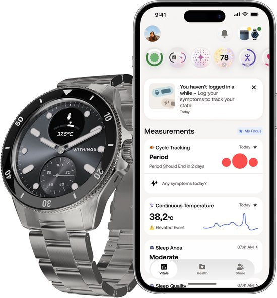 Withings ScanWatch Nova – 42 mm Hybrid-Smartwatch – EKG, Vorhofflimmern-Erkennung, SpO₂-Messung, Herzfrequenzmesser, Schlaf-Tracker, 24/7-Temperaturmessung, 35 Tage Akkulaufzeit, Saphirglas, wasserdicht bis 10 ATM