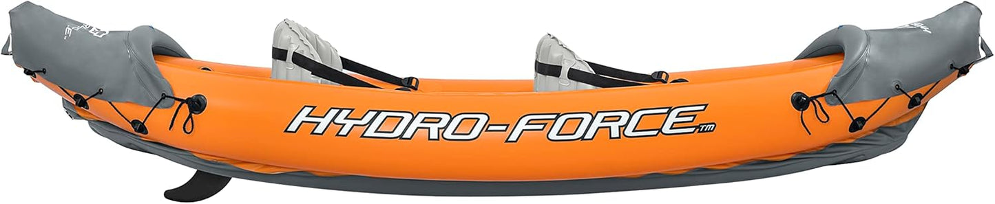 Hydro-Force Rapid – Aufblasbares Kajak für 2 Personen – mit Sitzen – Rückenlehne – Paddel – Handpumpe – und Tragetasche – Orange