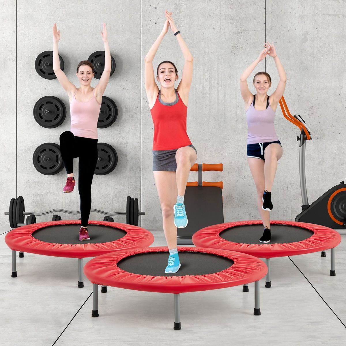 Coast Mini-Trampolin – zusammenklappbar – Kindertrampolin bis 150 kg – rot, Ø 97 cm