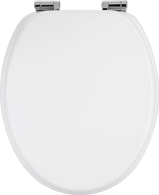 Casaria Toilettensitz mit Deckel und Verschlussmechanismus, MDF, weiß