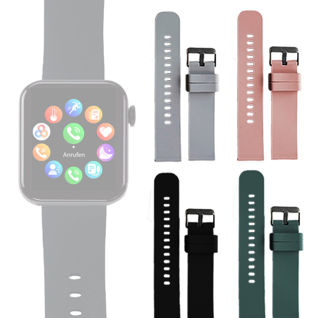 Kendox LifeTracker Ersatzarmbänder-Set – 4 Farben – Weiches Silikon – Bequeme Passform