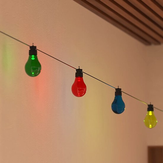 Atmosphera Solar-Garten-Lichterkette – bunt – Kunststoff – 490 cm – für den Außenbereich – LED-Licht – solarbetriebene Gartenbeleuchtung