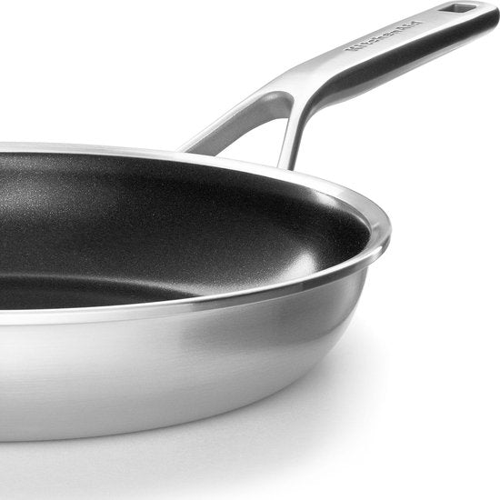 KitchenAid Multi-Ply Bratpfanne, Ø 28 cm – Edelstahl – induktionsgeeignet – Antihaftbeschichtung – PFAS-frei