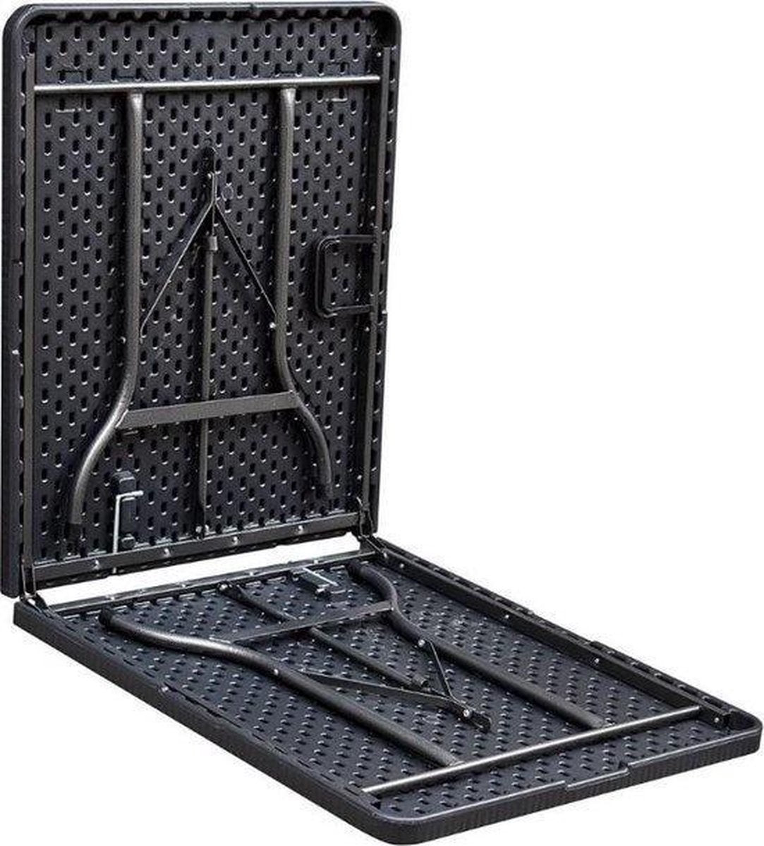 ERRO Klapptisch - Campingtisch - Klapptisch - Klapptisch - Holzoptik - 180x74cm - schwarz