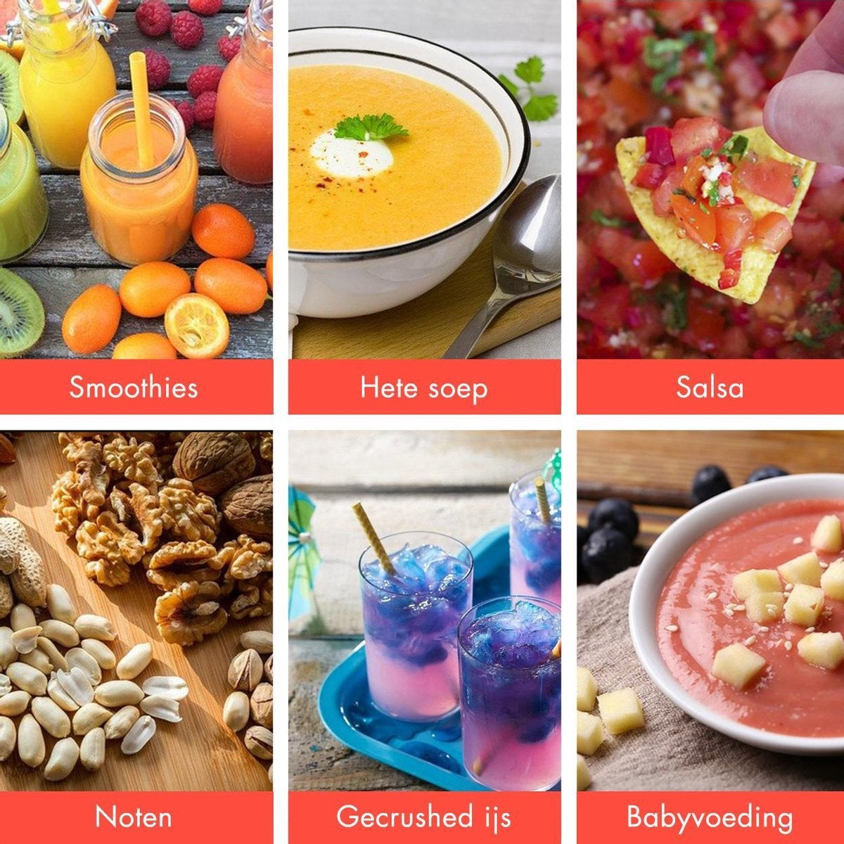 KitchenBrothers - Power Blender - Mixer - 2000W - 2L - Smoothie Maker - 8 Stufen/4 Geschwindigkeiten - Edelstahl