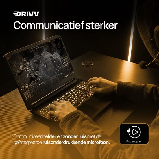 Drivv - Gaming Headset - mit Mikrofon - Geeignet für PS4, PS5, Xbox One, Xbox Serie und PC - Schwarz