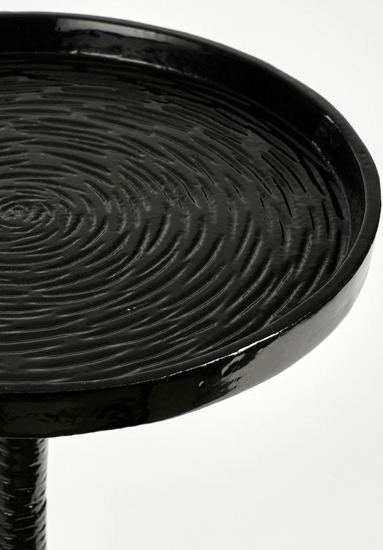 Mica Decorations Colin Beistelltisch - H68 x Ø24 cm - Recyceltes Aluminium - 100% FSC - Schwarz