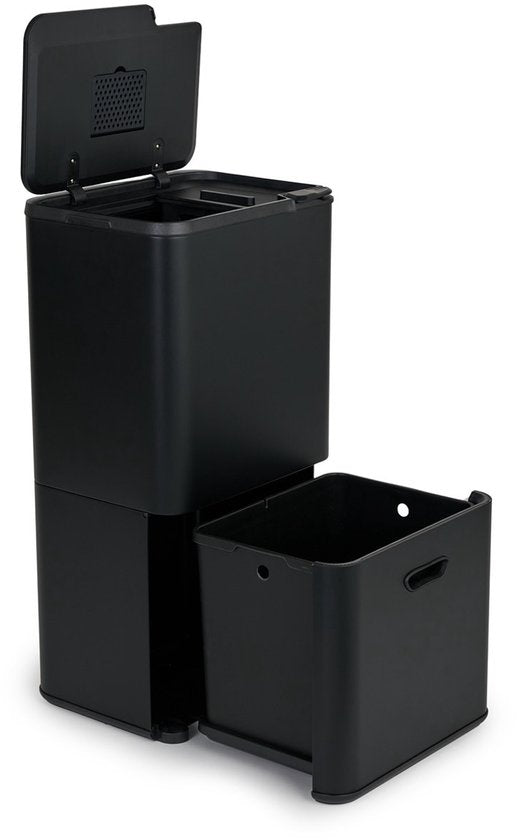 Umuzi Cleaning Mülleimer – 70 Liter – Schwarz – Mülltrennung – 41,5,5 × 31,4 × 77,8 cm