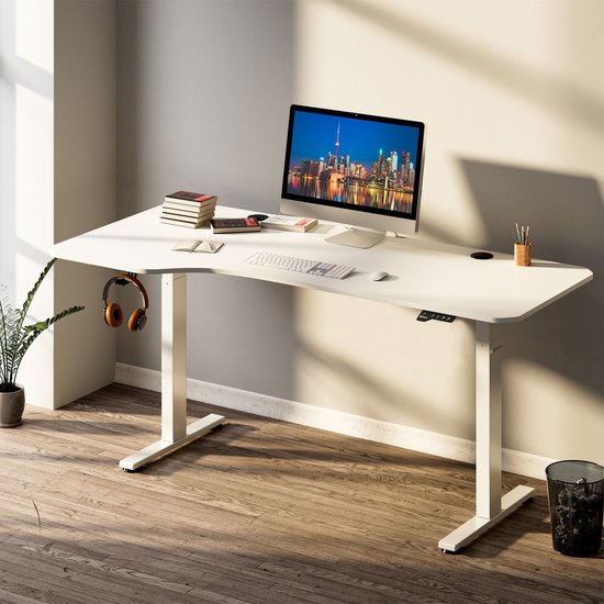 Elektrisch verstellbarer Schreibtisch/Stehpult - 160 x 75 cm - Weiß