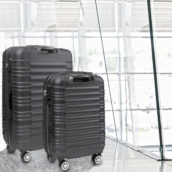 TRVLMORE - Kofferset - 2 Stück - 38L (Handgepäck) + 110L - Dunkelgrau