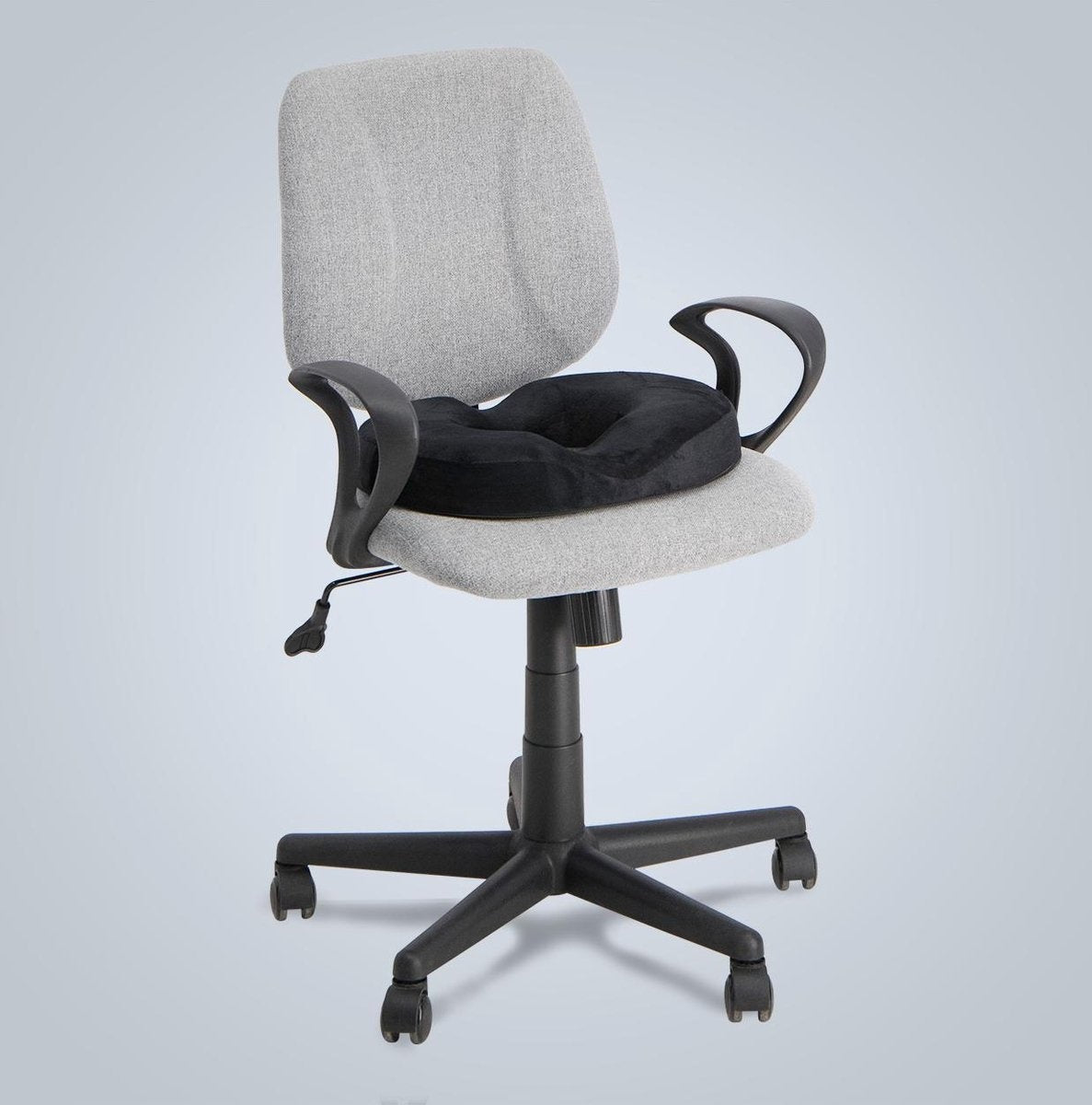 LifeGoods - Orthopädisches Ringsitzkissen - Waschbarer Bezug - Anti-Rutsch - Schwarz