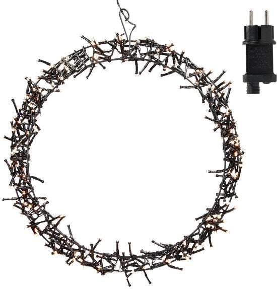 H&S - Weihnachtskranz - Ring - ˜38cm - 300led - Extra Warm White - 8 Einstellungen